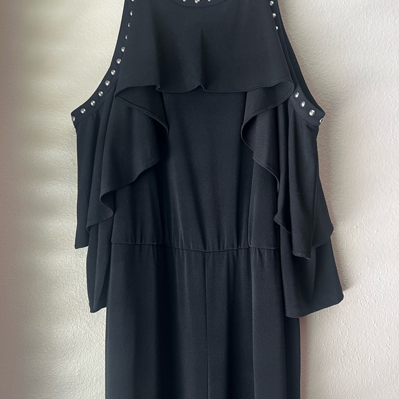 Thalia Sodi Silver Rivet Black Jumpsuit - Picture 5 of 10